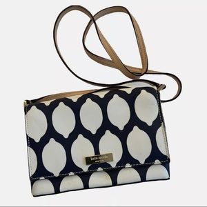 Kate Spade - Blue & White Lemon Crossbody Purse